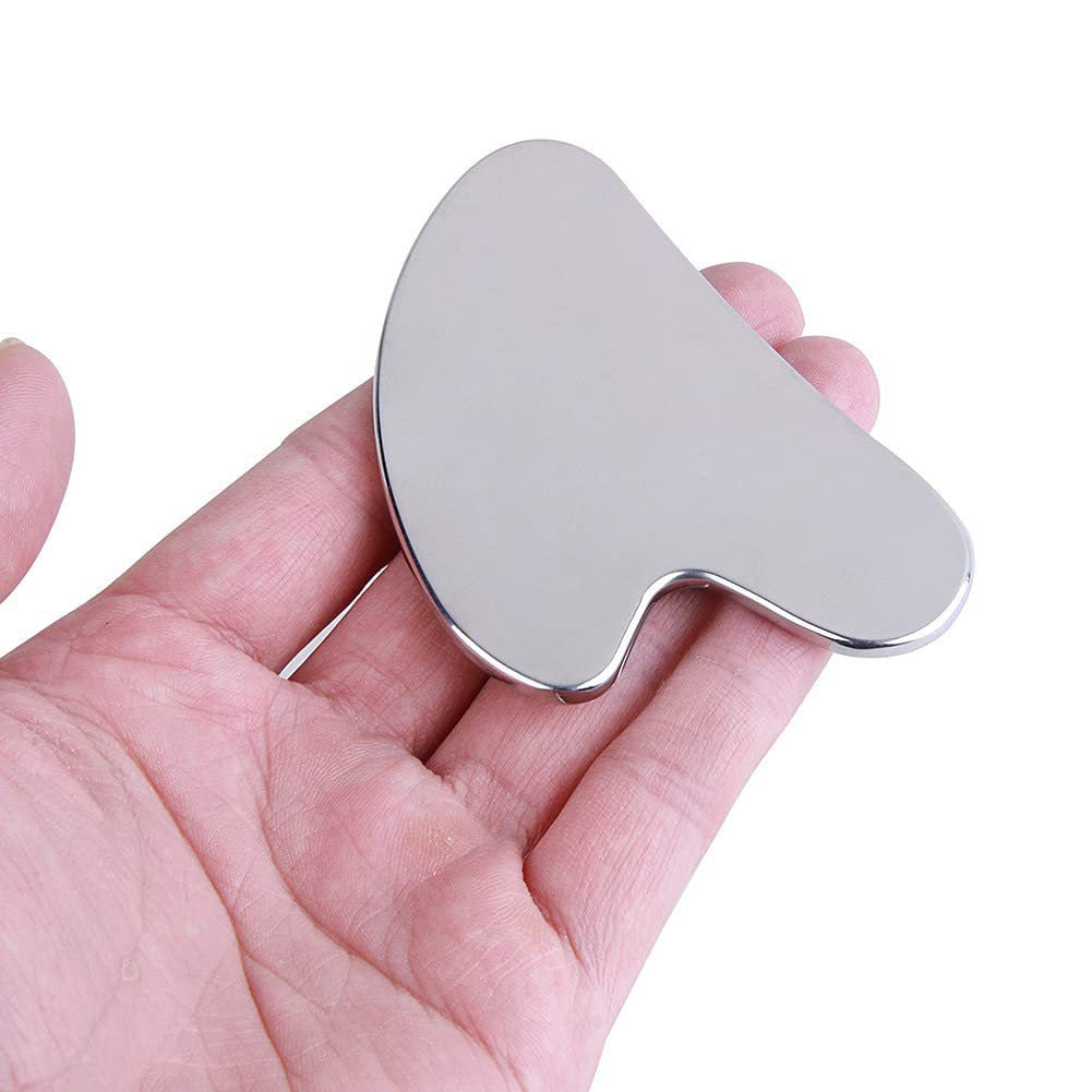 Stainless Steel Heart-shaped Hand Face Metal Massage Scrapping Plate