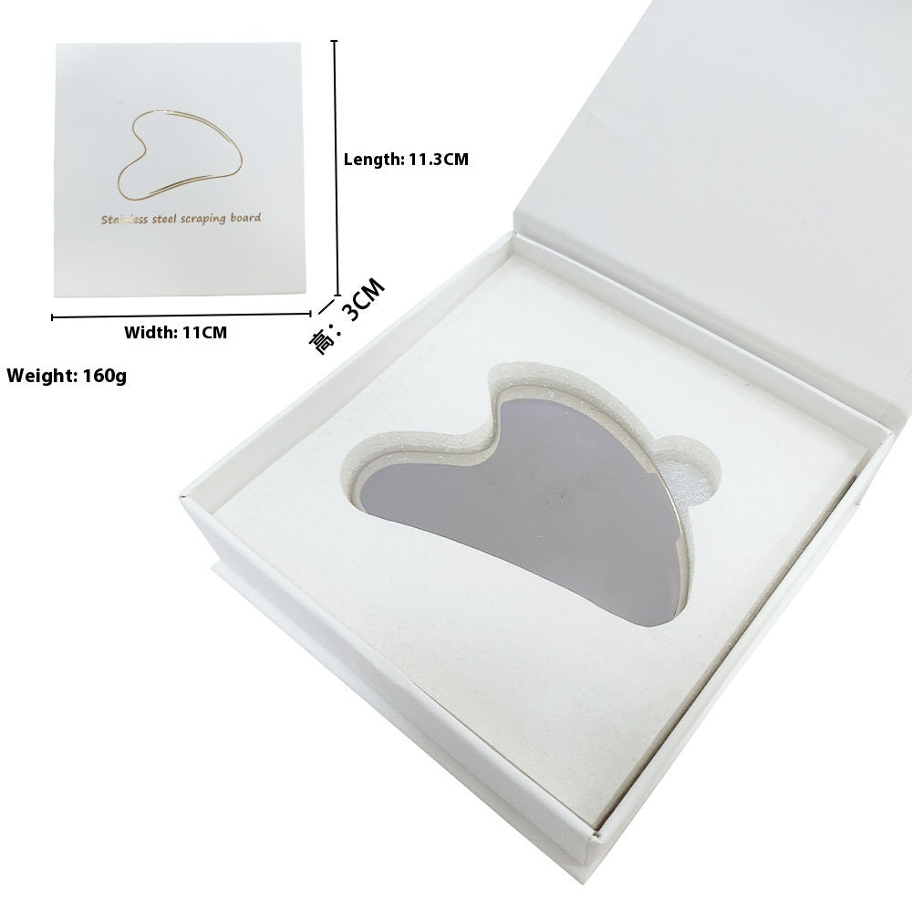 Stainless Steel Heart-shaped Hand Face Metal Massage Scrapping Plate
