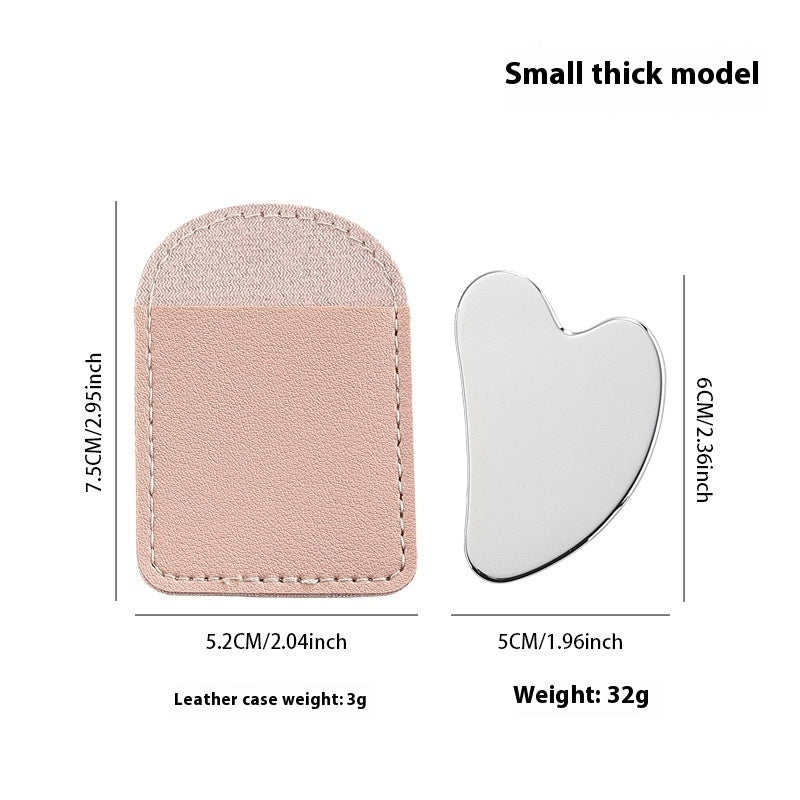 Stainless Steel Heart-shaped Hand Face Metal Massage Scrapping Plate