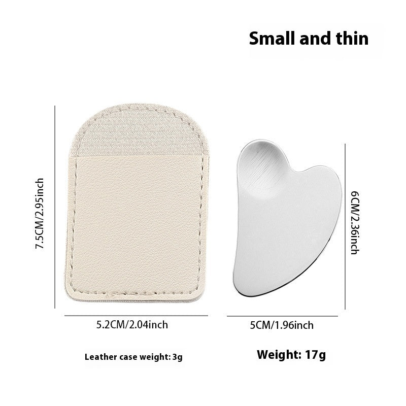 Stainless Steel Heart-shaped Hand Face Metal Massage Scrapping Plate