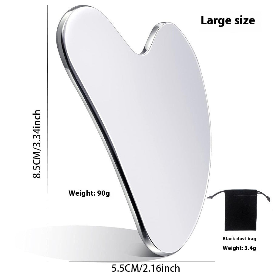 Stainless Steel Heart-shaped Hand Face Metal Massage Scrapping Plate