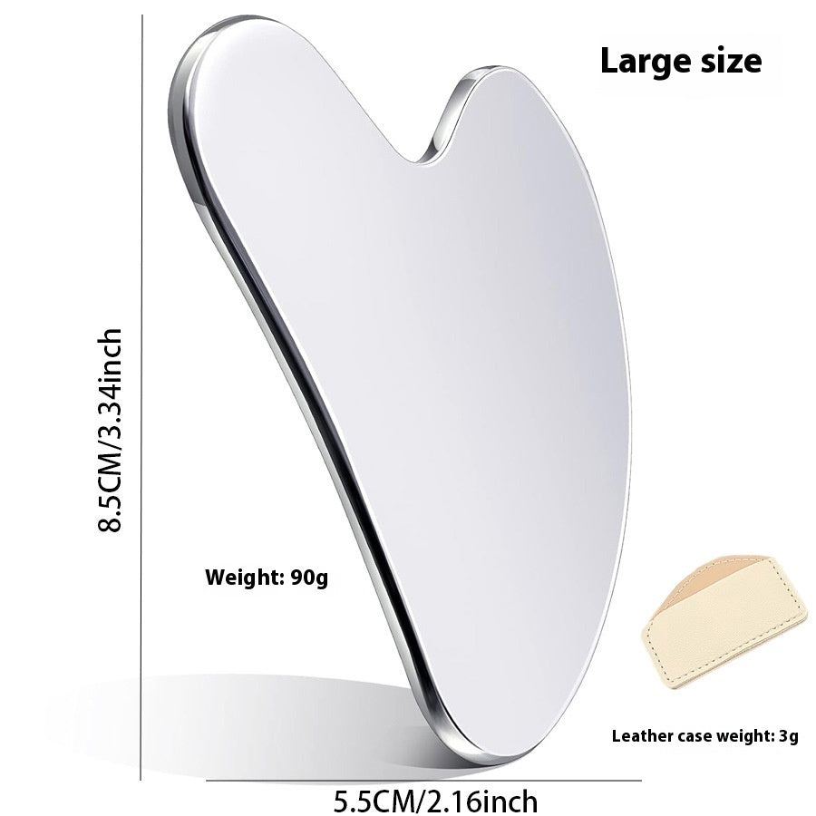 Stainless Steel Heart-shaped Hand Face Metal Massage Scrapping Plate